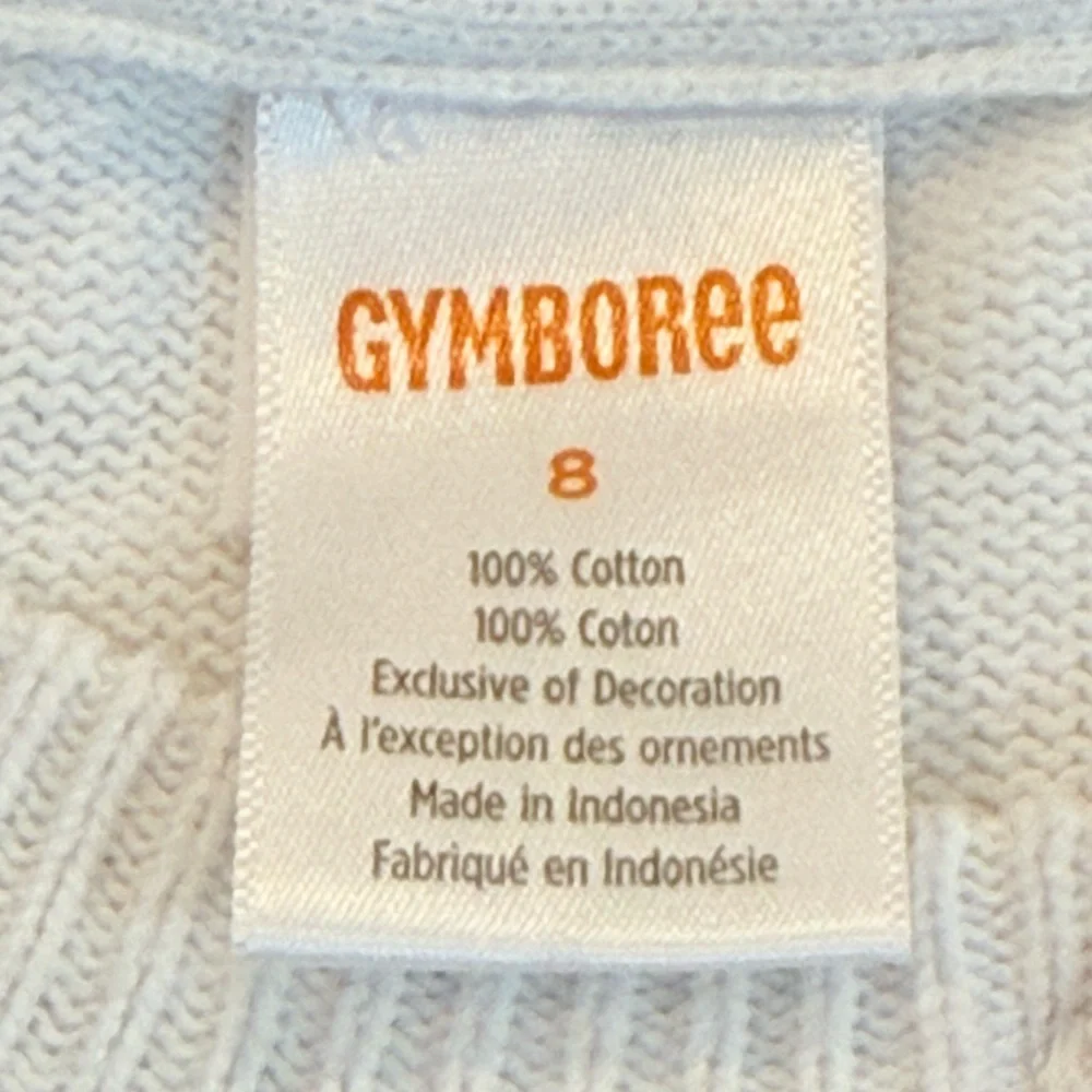 Gymboree Apple Cardigan Sweater Girls Size 8 Cream Knit Cute Fall